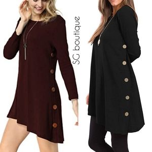 🆕⭐Black button t-shirt tunic dress⭐